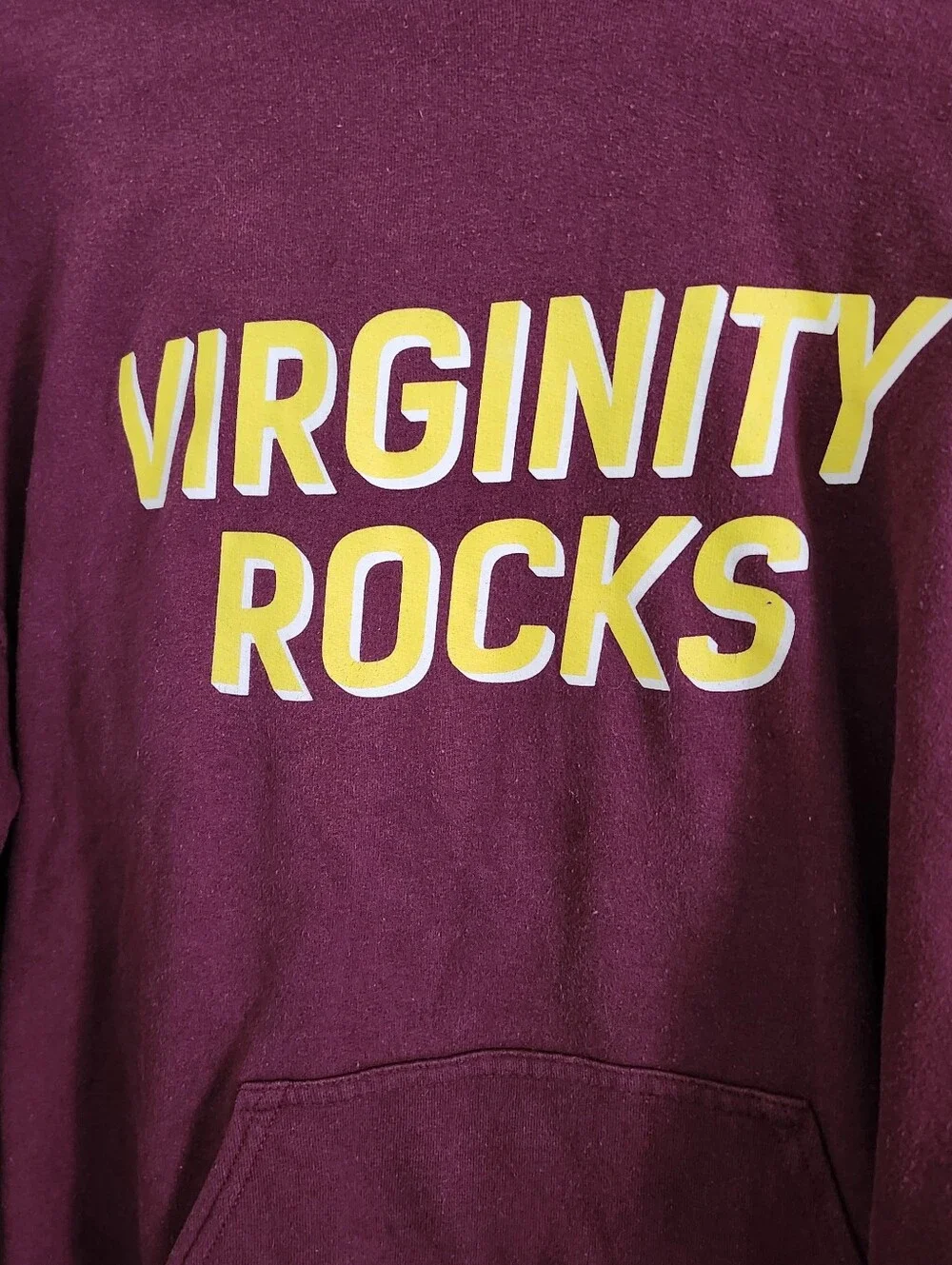 Danny Duncan Virginity Rocks Hoodie M Burgundy Graphic Pullover